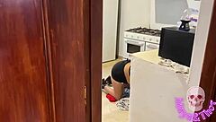 hot tetona chick trapped in washer gets creampied