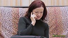 Hot milfs getting interracial strapon action