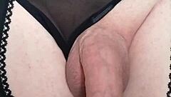 Misr4 Tranny in Close-Up Cumshot Scene with Lingerie