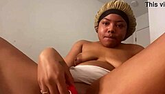 Slim thick teen 18+ plays with pussy toys
