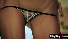 Classy Brunette Slim Babe Masturbating in Sexy Lingerie