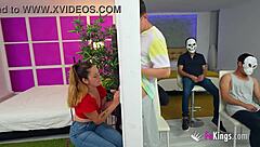 Ammy redhead's enthusiastic gloryhole play with a well-endowed partner