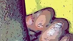 ebony girl focuses on anal sex in pov assfucking scene with black partner