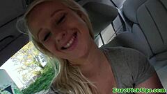 Blonde bombshell gives a wild blowjob in stunning POV