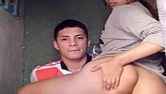 Latina Amateur Masturbates Soccer Player's Monster Cock Before Swallowing Cum in Her Mouth