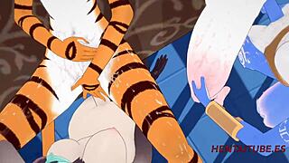 Furry Futanari Hentai 3D dengan Creampie Grup Liar di Aksi Cosplay Kartun