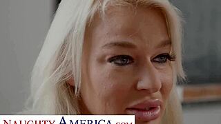 장난꾸러기 밀프 선생 런던 리버, 교실에서 학생 유혹해 뜨거운 성적 거래