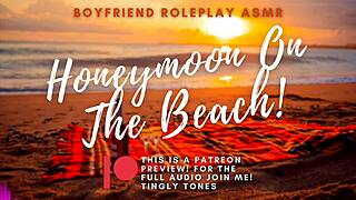 Seks bulan madu di pantai dengan pacar mencekik dan muntah ASMR