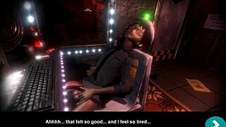 Hardcore futa hentai spel met gigantische monster lul pegging in Frennis Night Club