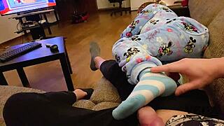 Step Father Watching Simpsons with Stepdaughter, Boner Rising